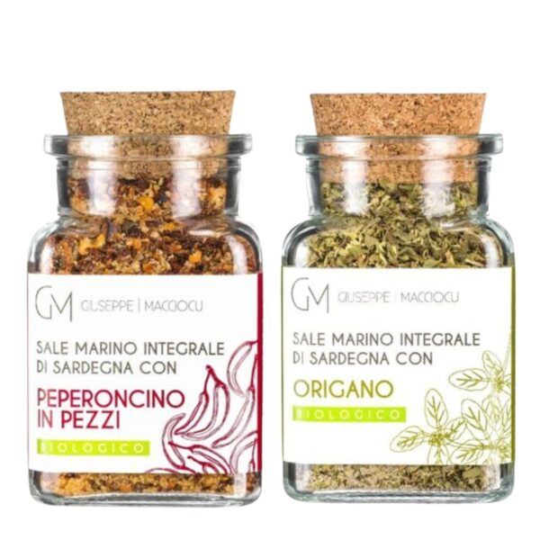 Ongeraffineerd Zeezout uit Sardinië met Biologische oregano en chillivlokken (110g)