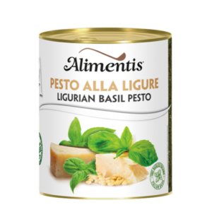 Groene Pesto in een blik van 800 gram. Merk: Alimentis